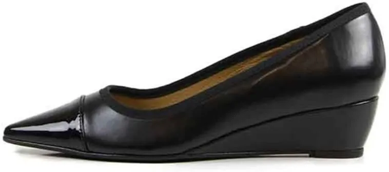 will's Womens' Point Toe Vegan Wedge (8 (B) US) Black