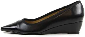 will's Womens' Point Toe Vegan Wedge (9 (B) US) Black