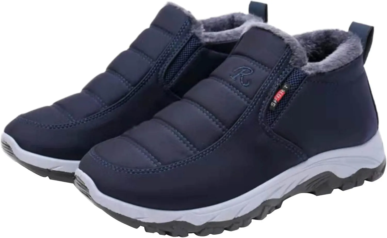 Winter Boots for Women Warm Fur Lined Couple Boots Waterproof Shoes Slip On Walking Comfortable Hiking Booties