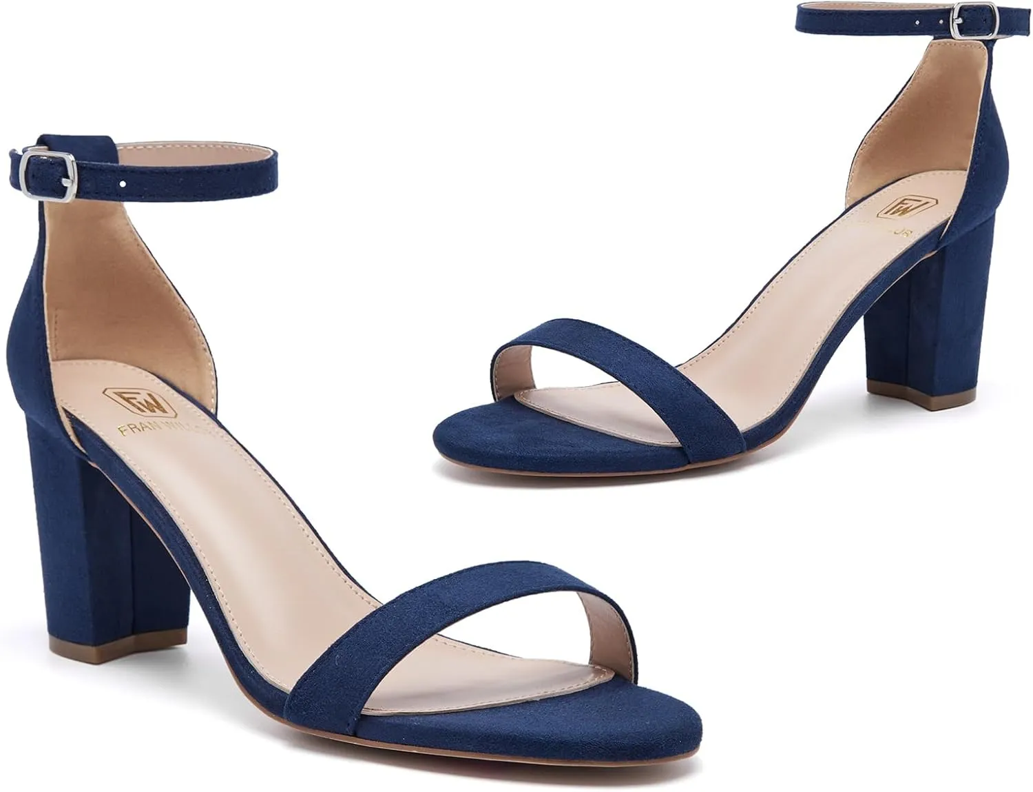 Women Open Toe Low Chunky Short Heels Ankle Strap Block Heel Sandals Party Dress Wedding Pump Shoes