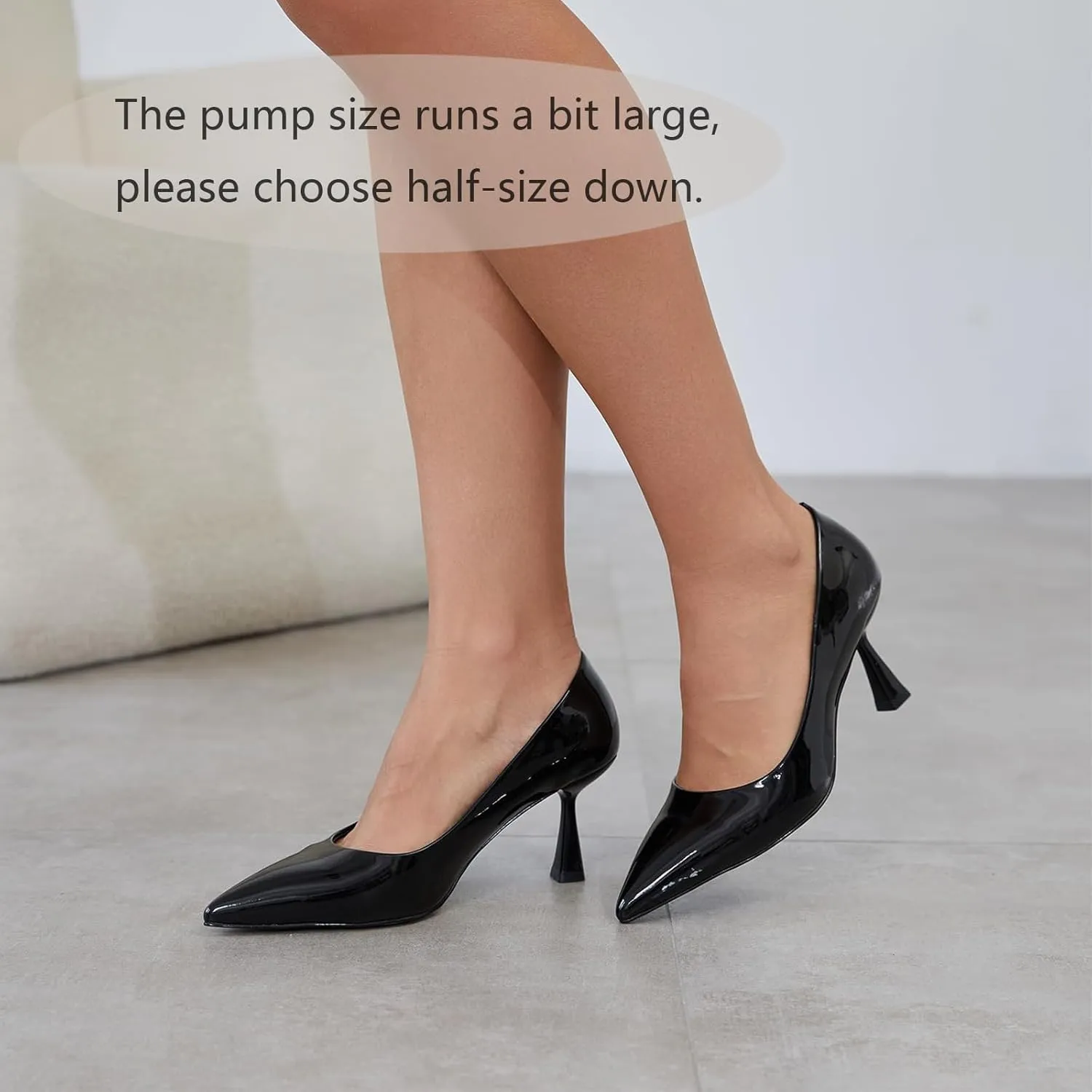 Women's Pumps 3 Inch Kitten Heel Pointed Toe Shoes for Women Comfortable Office Work Dress Shoes