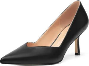 Women's Pumps, Pointed Closed Toe Kitten Heels for Women, Comfortable Mid Heel Women's Dress Shoes 2.5 inch