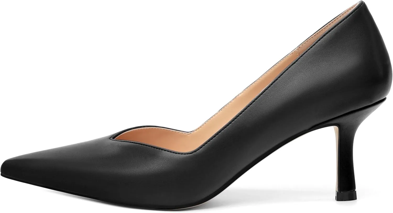 Women's Pumps, Pointed Closed Toe Kitten Heels for Women, Comfortable Mid Heel Women's Dress Shoes 2.5 inch