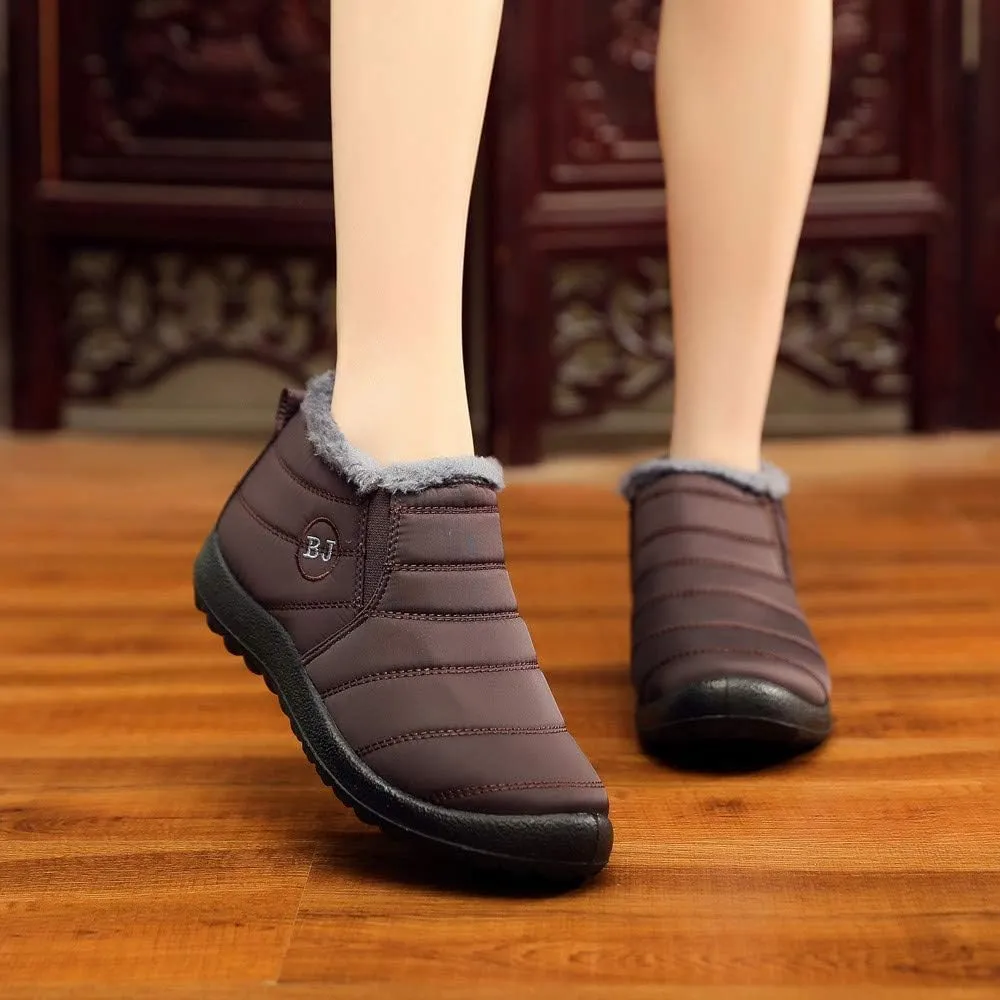 Women's Snow Boots Waterproof Winter Boots Non-slip Fuzzy Fur Booties Casual Slip on Ankle Boots Thickening Winter Shoes Walking Hiking Booties