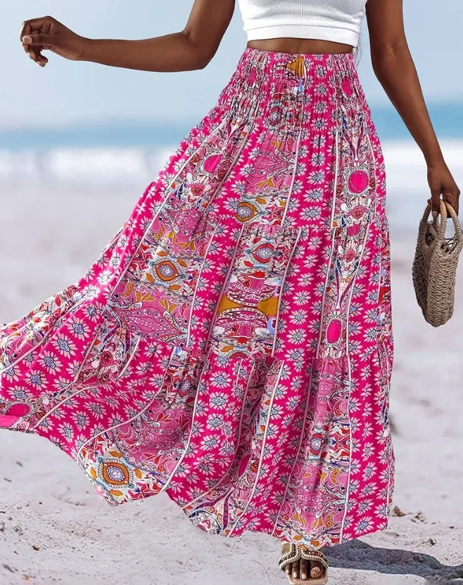 Womens Strapless Dress  Cotton Blend  Flared Midi  Floral Print  Convertible Wear