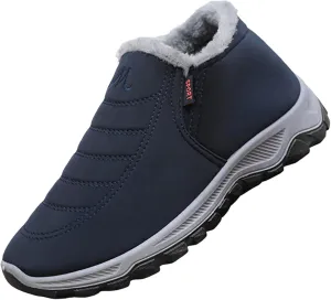 Womens Winter Snow Boots Men Unisex Waterproof Fur Lined Warm Ankle Boots Slip On Outdoor Boot Walking Shoes