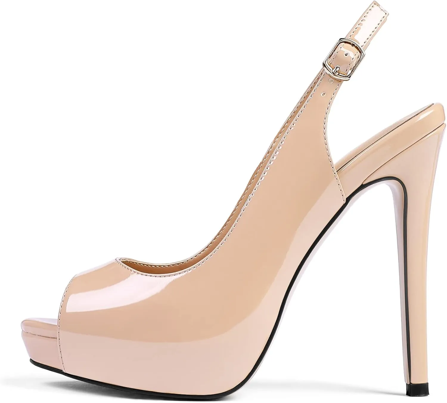 YODEKS Women's Peep Toe High Heel Slingback Pumps Platform Party Dress Shoes