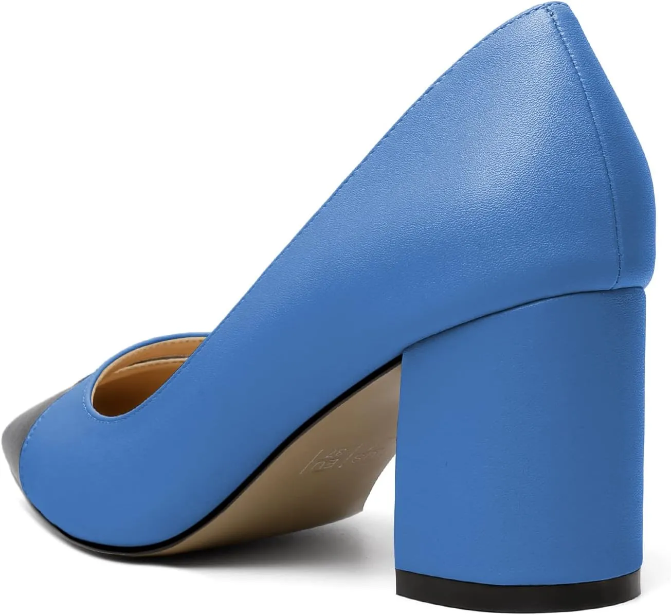 Zamikoo Women's Block Mid Heel Pumps Square Toe Slip-on Chunky Heels Ladies Work Office Dress Shoes 2.5 Inch